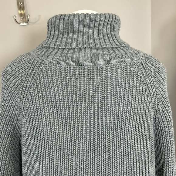 UGG Raelynn Knit Sweater Pullover Grey Turtleneck Poncho Pocket Wool Winter Sz S - Picture 7 of 14